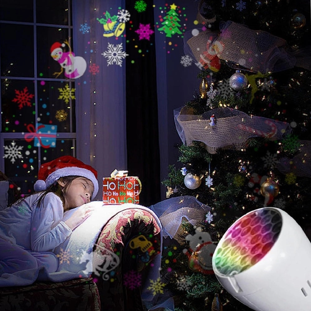 Trade Shop - Proiettore Luci Rotazione Automatica E27 Da 4w Per Esterni Decorazioni Natalizie -