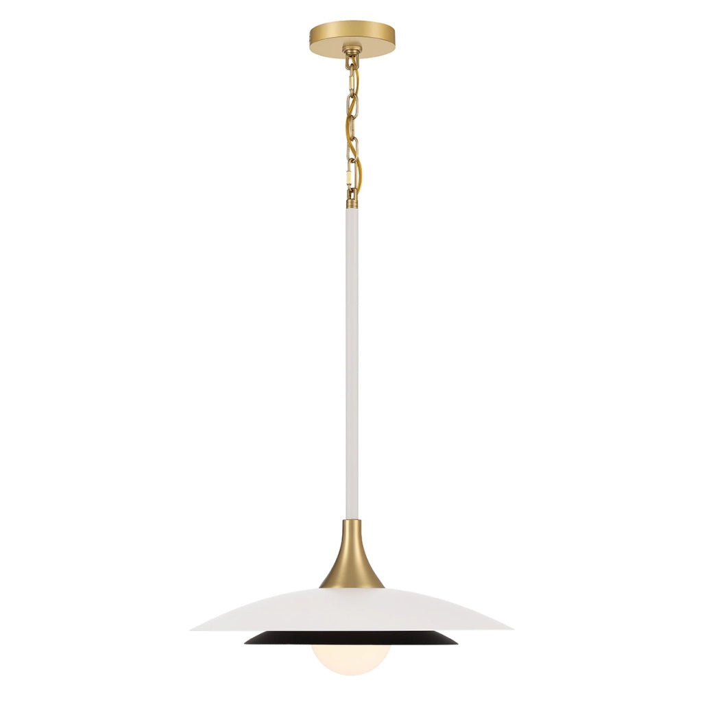 Lampada a sospensione Welsh doppio vetro bianco oro LED 15W