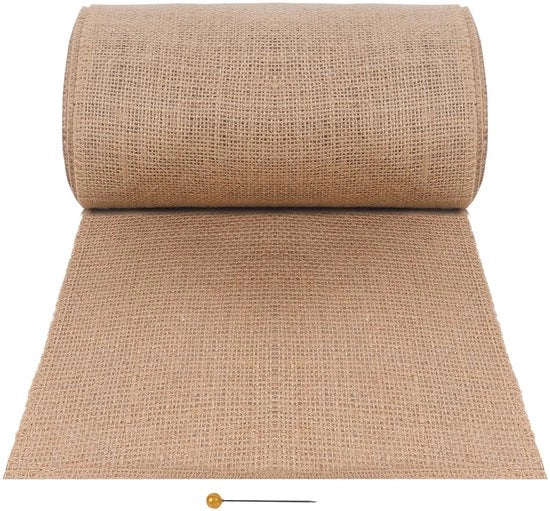 Tela da Tavola in Juta 20 cm x 10 m - Decorazione da Tavola Vintage - Resistente ai Funghi - Ripiegabile - Adatto per DIY - Ideale per Feste - Tela da Tavola