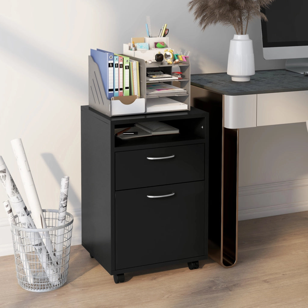 Scrivania con cassetti e armadio ¨C Minimal ¨C Nero 40x35x60 cm