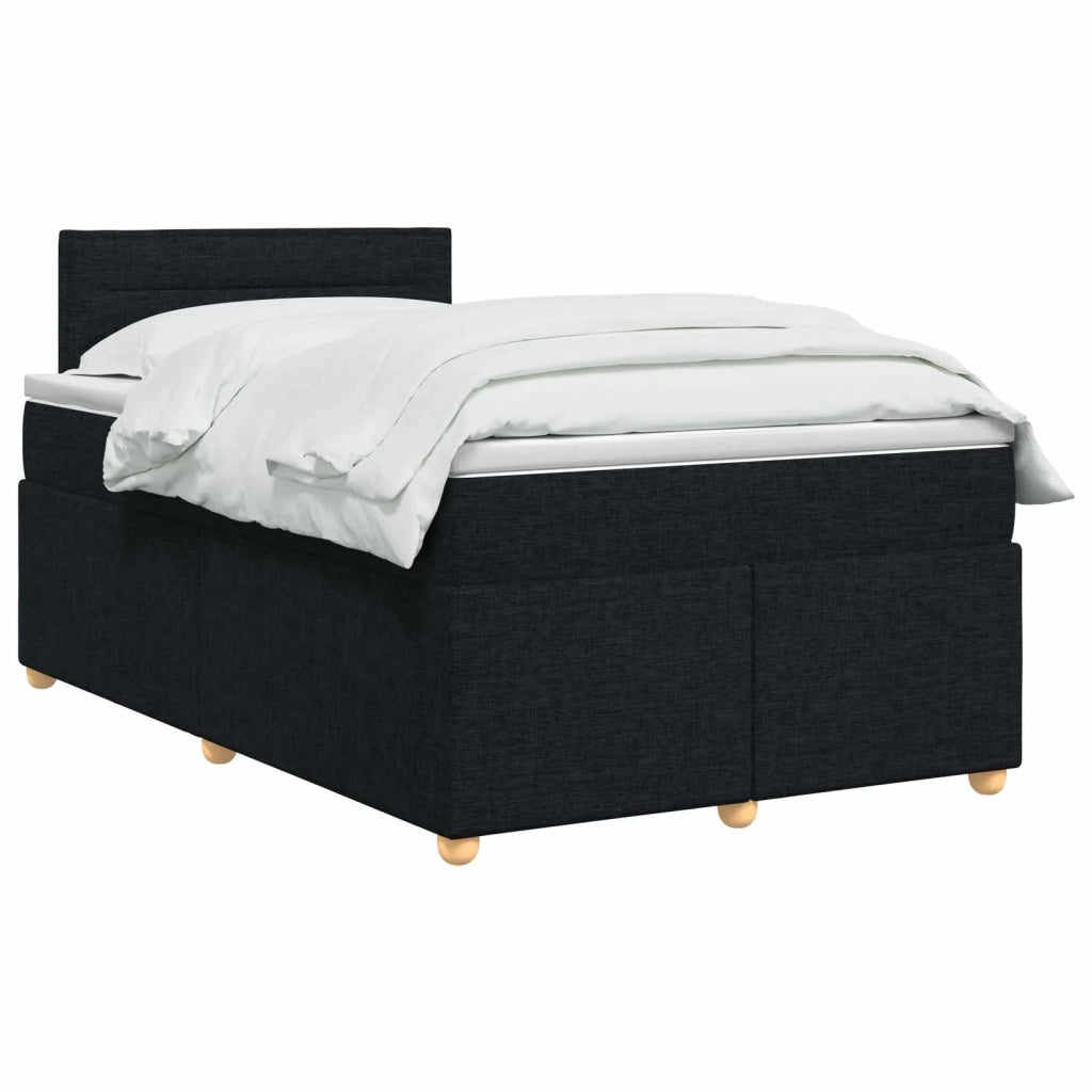 Letto box spring con materasso Nero 120 x 190 cm Tessuto 3450904