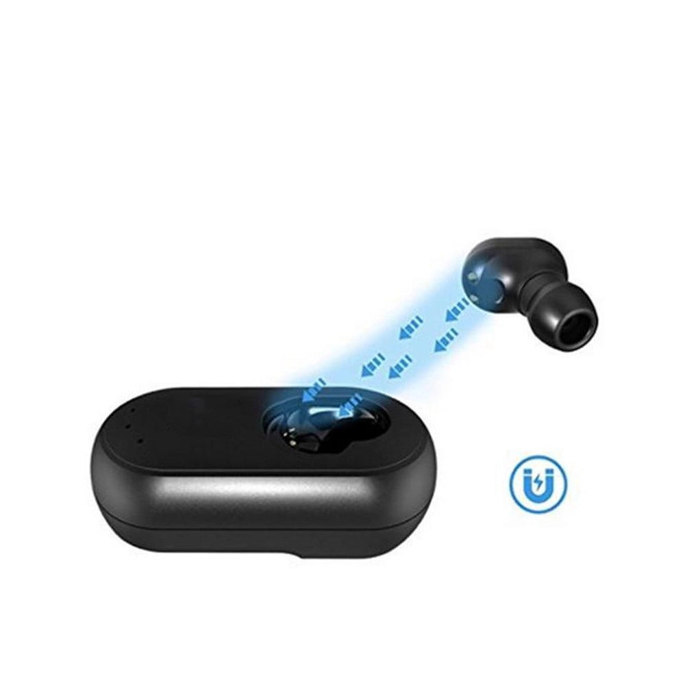 Trade Shop - Auricolare Bluetooth Con Base Di Ricarica Solare Per Auto Pannello Solare -