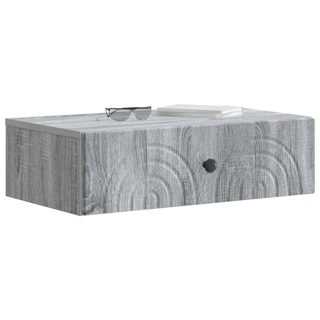Tavolino da Parete Laterale 59 x 34,5 x 17 cm Grigio Sonoma 898151