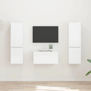 Set mobile TV 5 pcs Bianco Lucido Legno multistrato 3409100