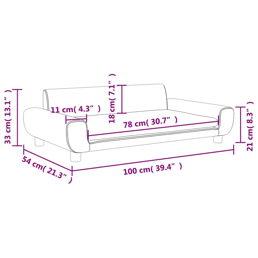 Divano per Bambini-Sofa-Divanetto Rosa 100x54x33 cm in Velluto