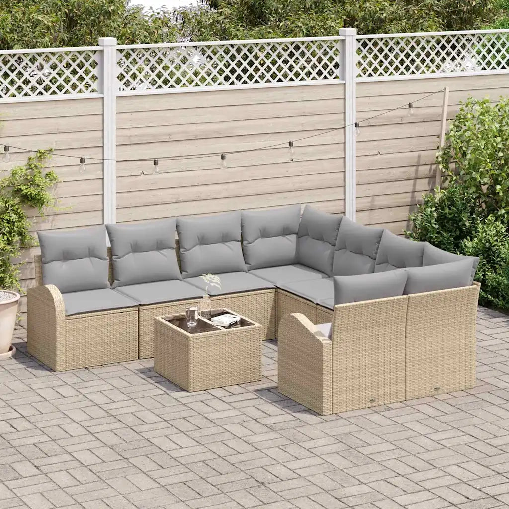 Set Divano da Giardino Beige 55 x 55 x 37 cm polyrattan 3345980