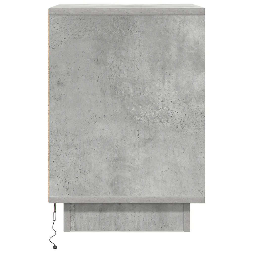 Comodini con Luci a LED 2 pz Grigio Cemento 38x34x50 cm 861290