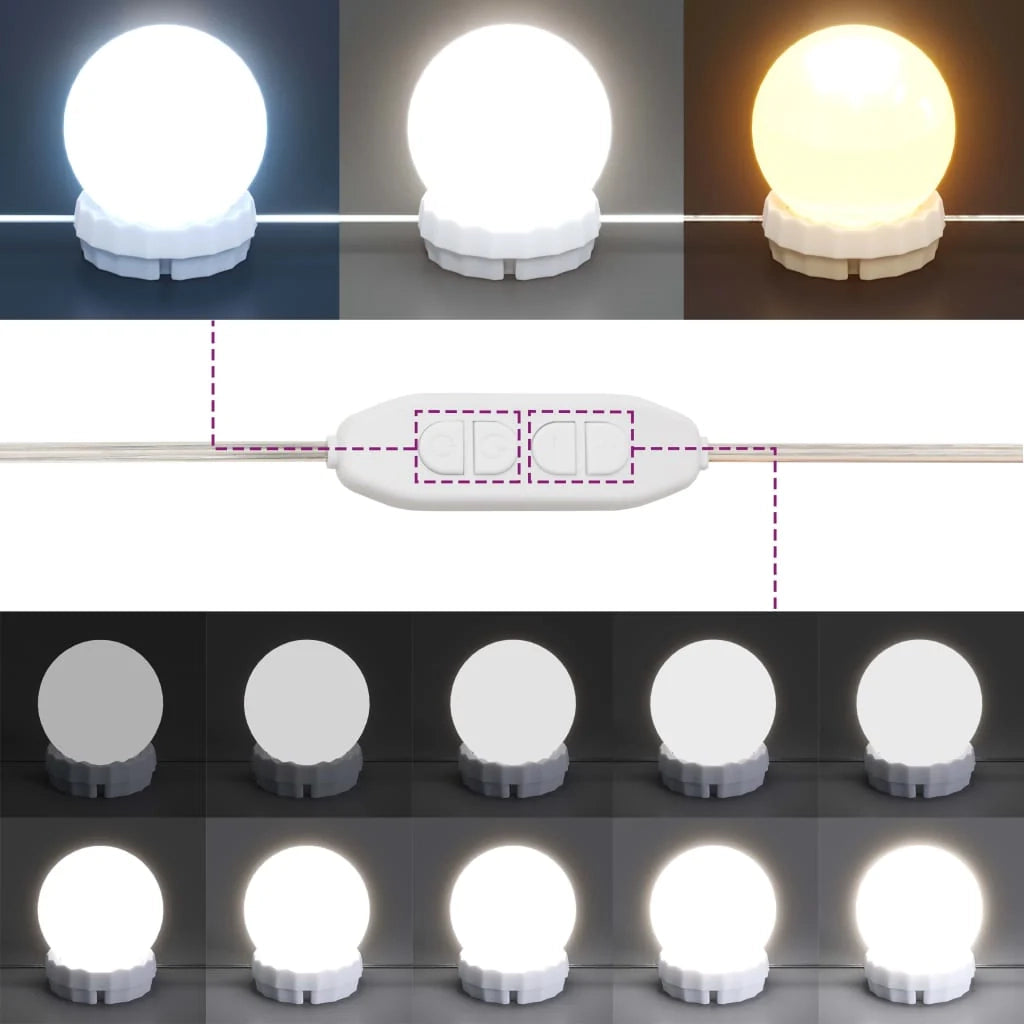 Armadio a specchio con illuminazione a LED 76 x 15 x 55 cm rovere affumicato 02_0006662