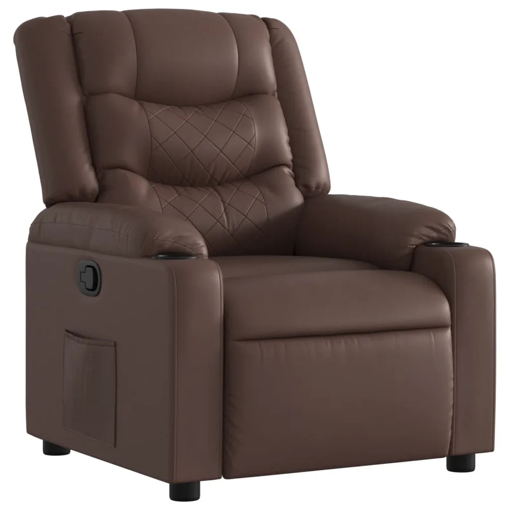 Poltrona Reclinabile Marrone in Similpelle 374121