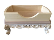 Pouff per gatti classica barocco legno grezzo 59x40x30 - Mobili 2G