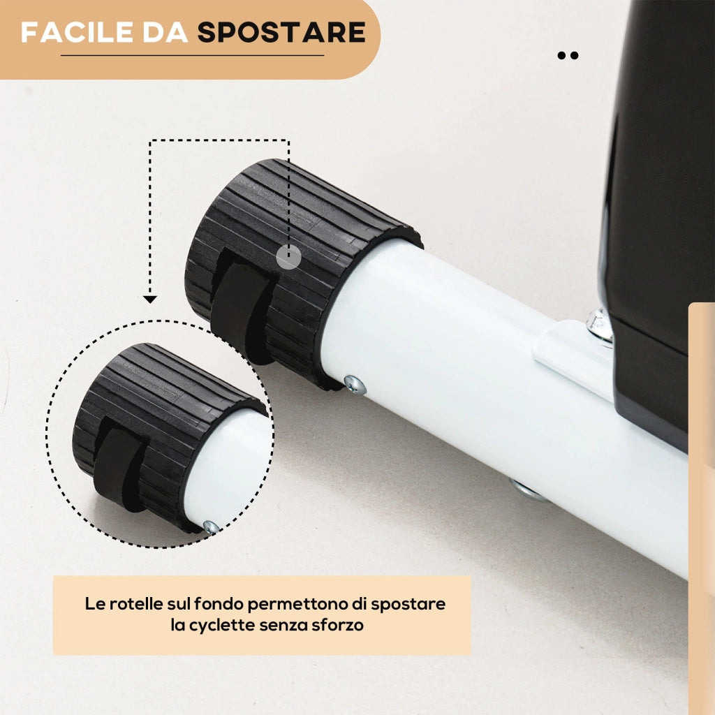Cyclette Pieghevole Magnetica 8 Livelli Display LCD 97x43x110 cm Nero