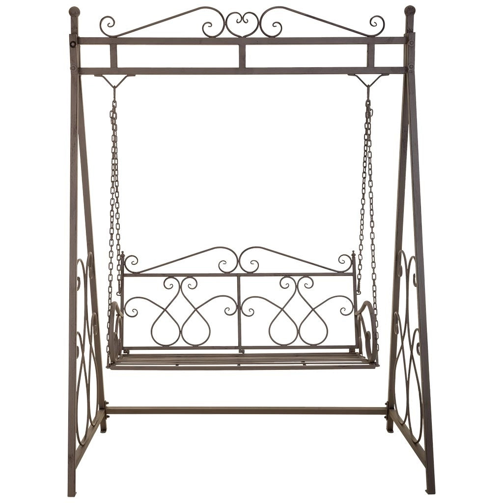 Altalena in ferro battuto nero 161x90x214h cm