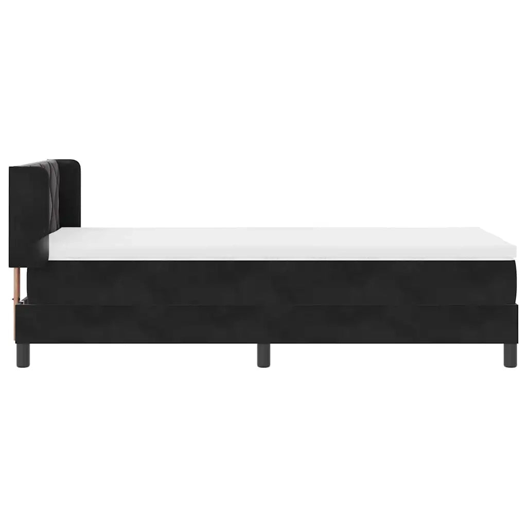 Letto a molle con materasso Nero 200 x 100 cm Poliestere