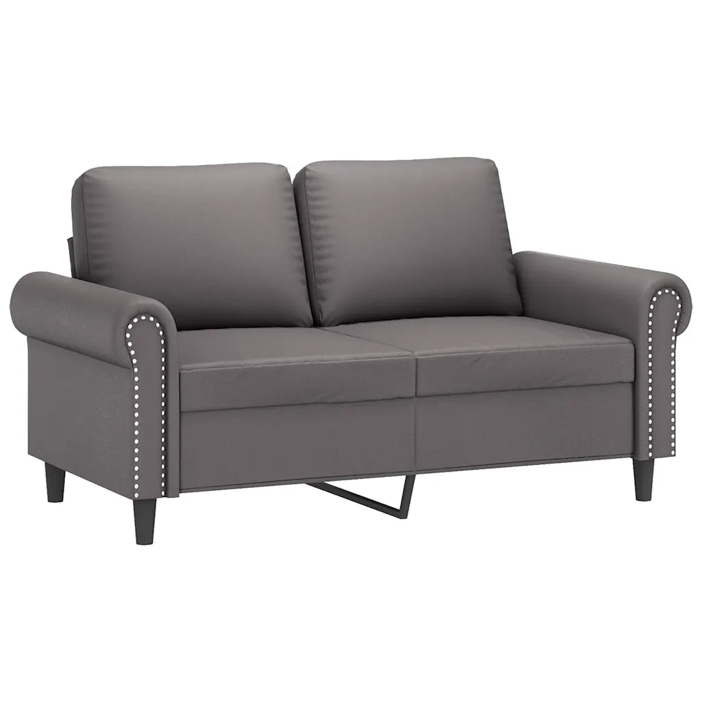 Divano a 2 Posti-Sofa 2 Posti Grigio 120 cm in Similpelle 584028