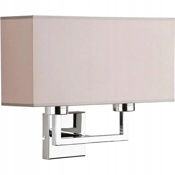 Applique ANDREA rettangolare cromo/beige 2xE27 Alfa