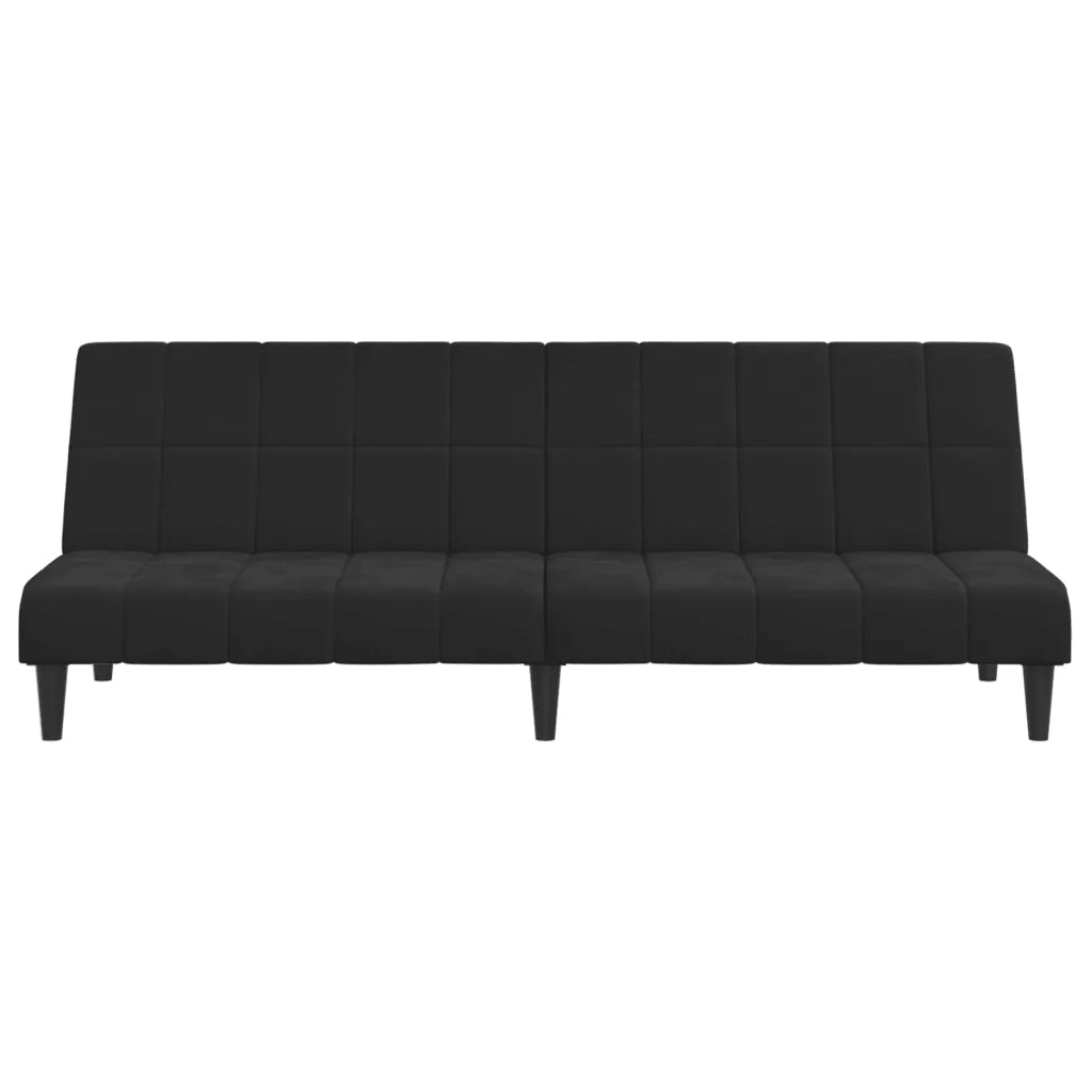 Divano Letto a 2 Posti-Sofa Letto 2 Posti-Daybed Nero in Velluto 647908