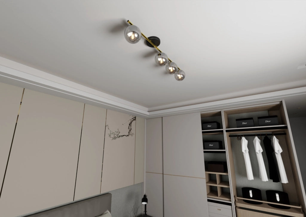 Plafoniera Emibig Monza 4 luci E14 dimmer grafite