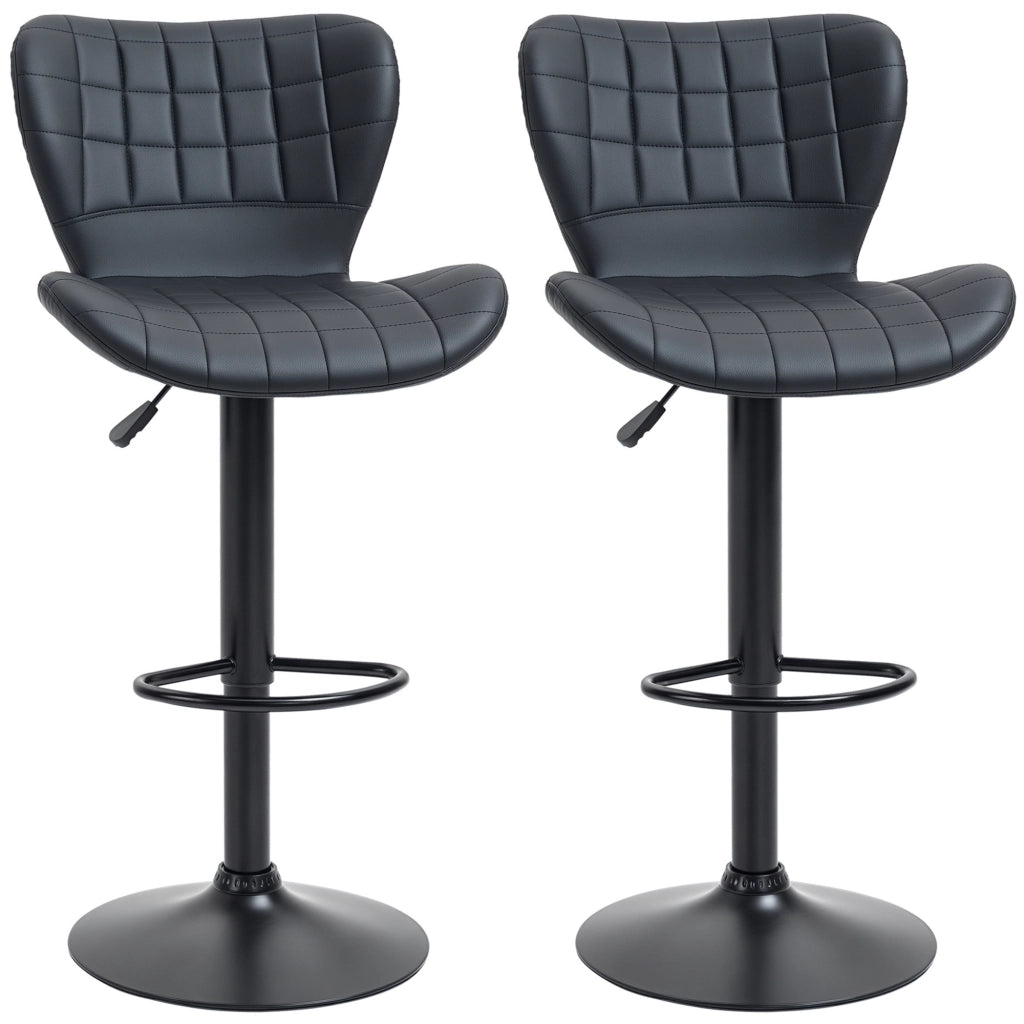 Set 2 Sgabelli da Bar Retr¨° ¨C Xylo ¨C Nero, Altezza Regolabile 89-109 cm