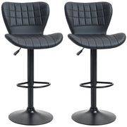 Set 2 Sgabelli da Bar Retr¨° ¨C Xylo ¨C Nero, Altezza Regolabile 89-109 cm