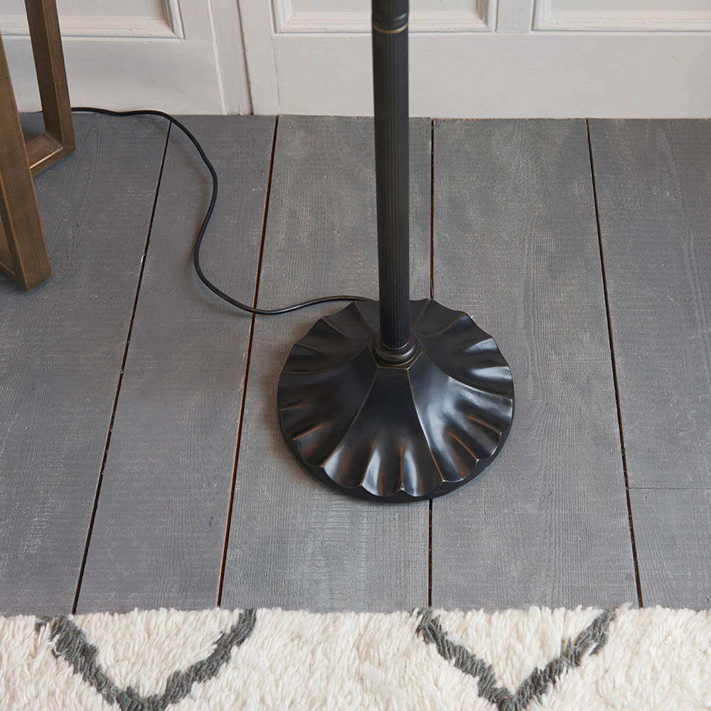 Lampada da terra Tiffany Jamelia, vetro ambra 2xE27