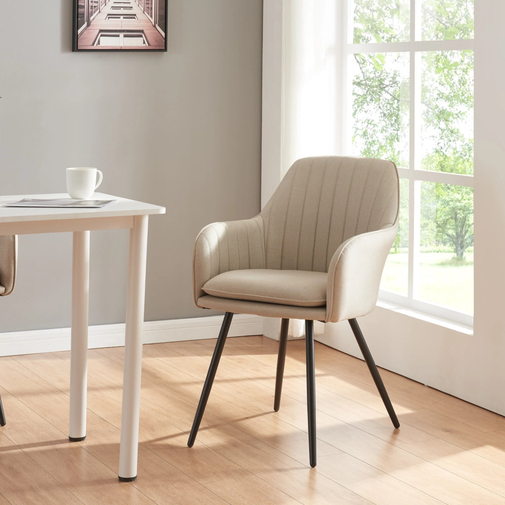 Set Kannonkoski di 2 Poltroncine da Sala Pranzo - Beige [en.casa]