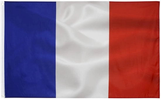 Bandiera Francese 90x150cm - Polyester - Robusta - Per Interno/Esterno - Ideale per Eventi - Alta Qualità