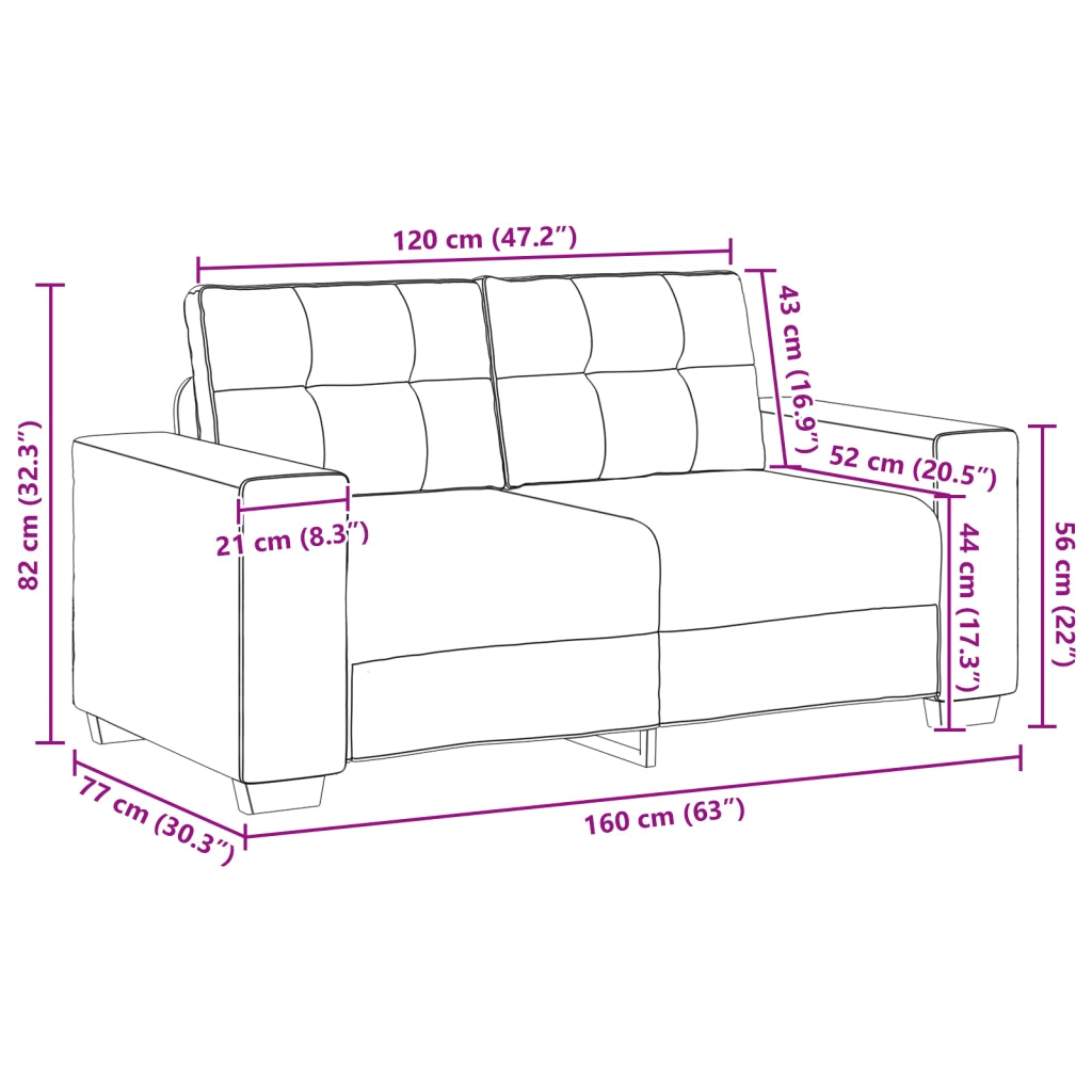 Set di divani 2 pcs Rosso Vino Tessuto 3324713