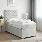 Letto box spring con materasso Grigio Chiaro 80 x 200 cm 3454988