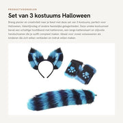 Set di costume per gatti da 3 pezzi - Code: 12345 - Code prodotto: 67890 - Code di articolo: ABCD - Lunghezza della coda: 40 cm - Accessori per gatti - Accessori per festa - Accessori per San Valentino