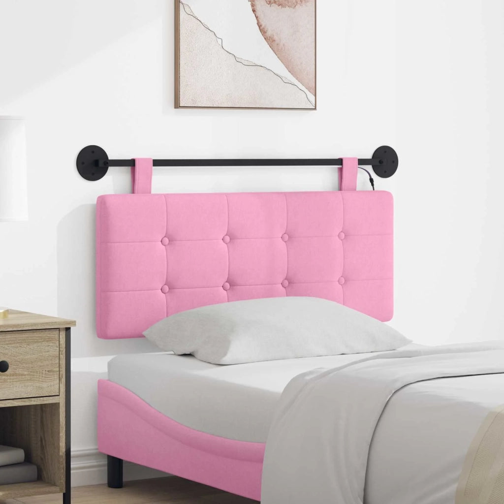 Testiera sospesa Con luce LED Rosa Tessuto 3424397