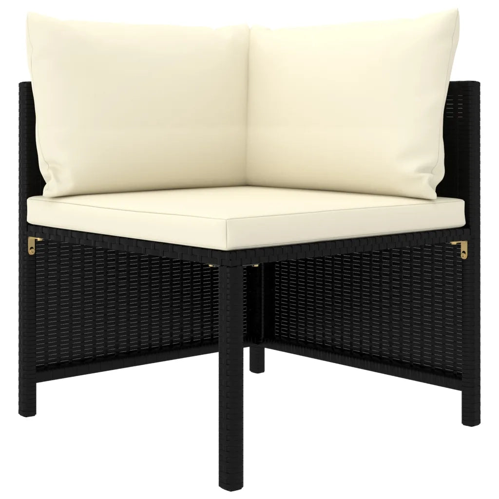 Set Divani da Giardino 9 pz con Cuscini in Polyrattan Nero 3059792