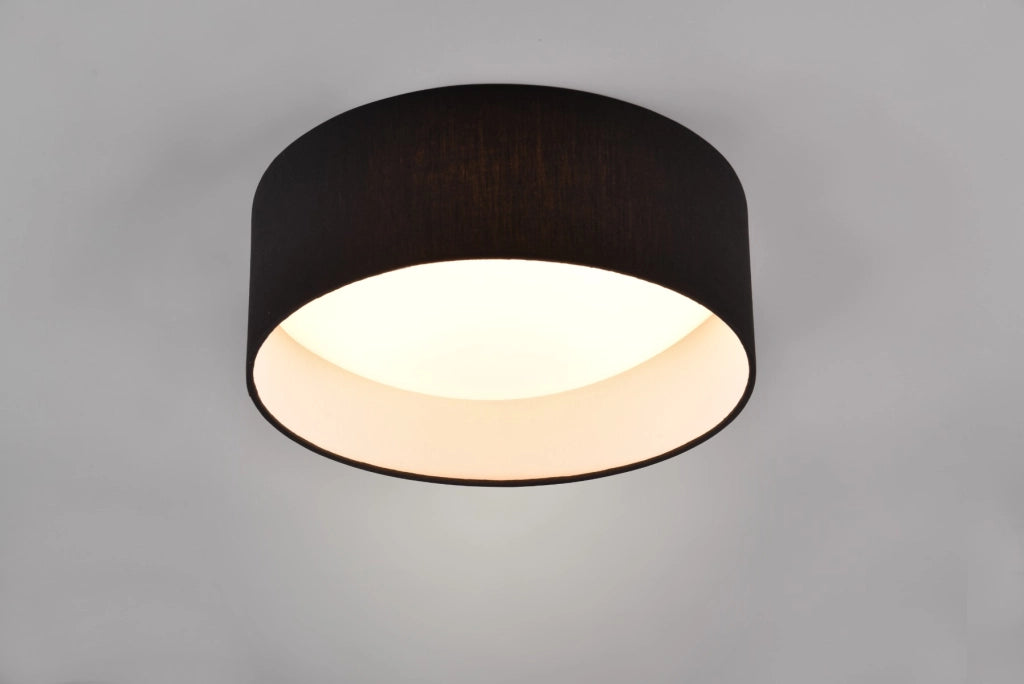 Plafoniera LED LOCARNO 30cm 12W nero tessuto 3000K