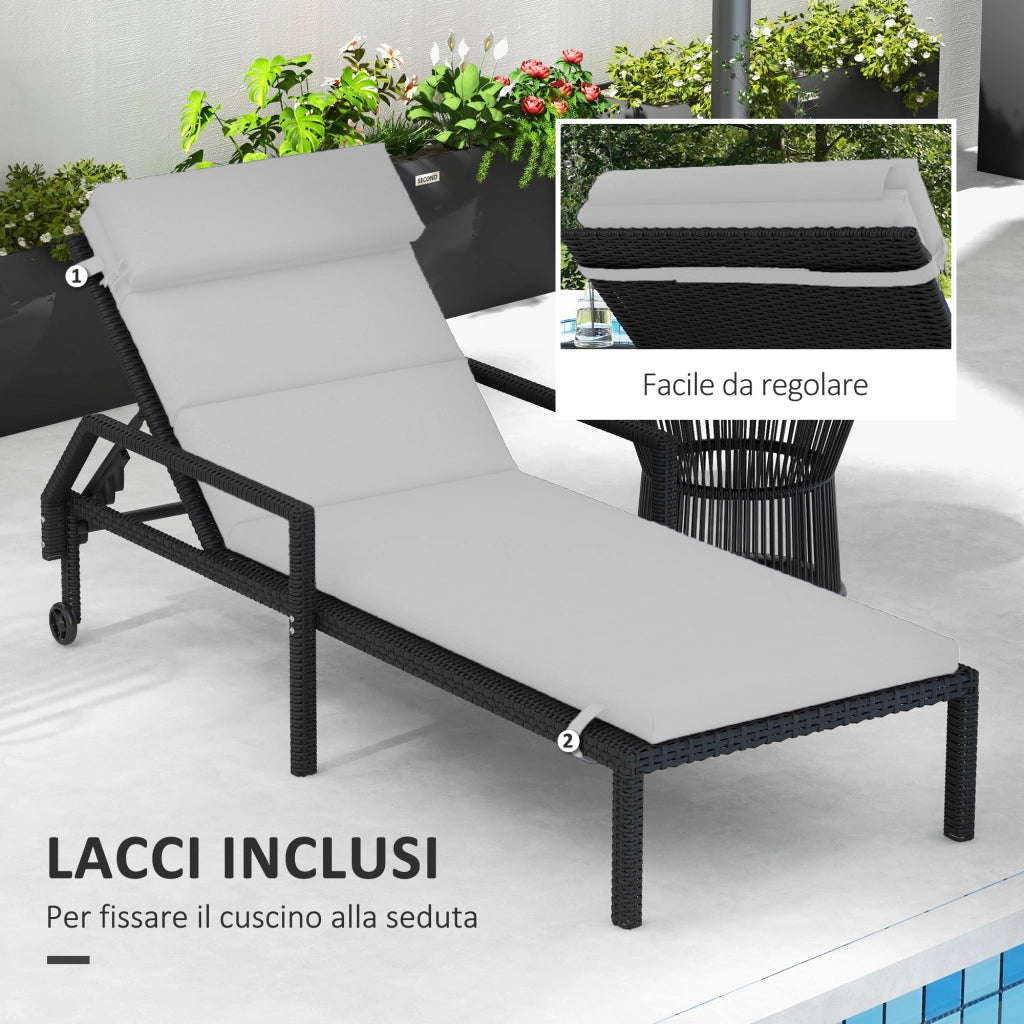 Cuscino per Sdraio e Lettino ¨C Zephmum ¨C Grigio Chiaro in Tessuto