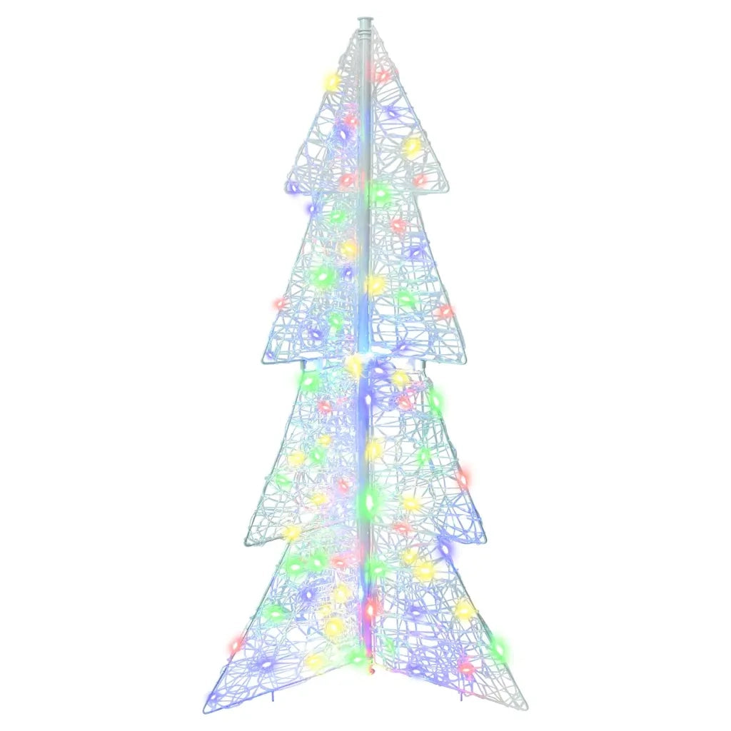 Albero di Natale con 100 LED Multicolore 120 cm Acrilico 42019205