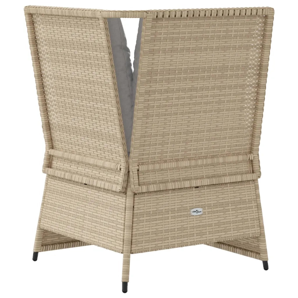 Divano Angolare da Giardino con Cuscini Beige in Polyrattan 368985