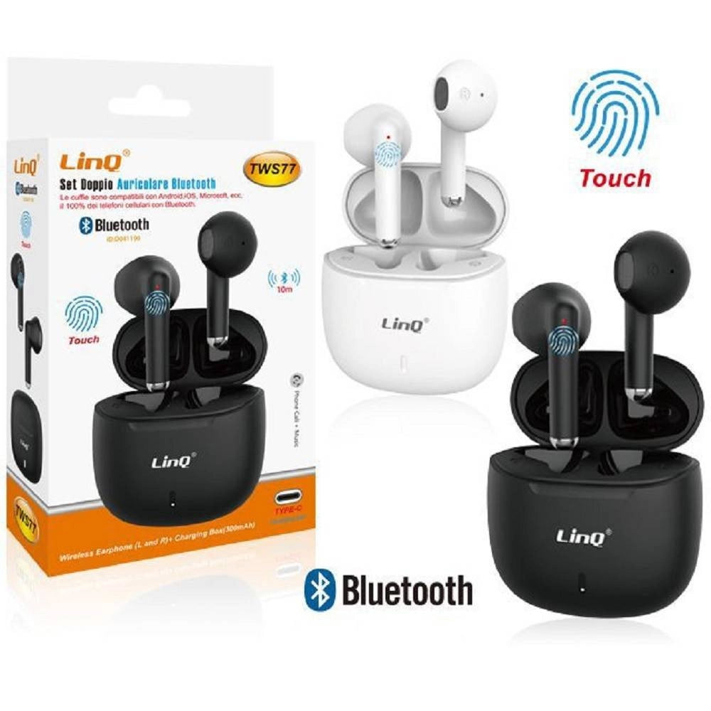 Trade Shop - Set Doppio Auricolare Cuffie Bluetooth Mini Con Box Ricarica Tws77 Pop Up Touch -