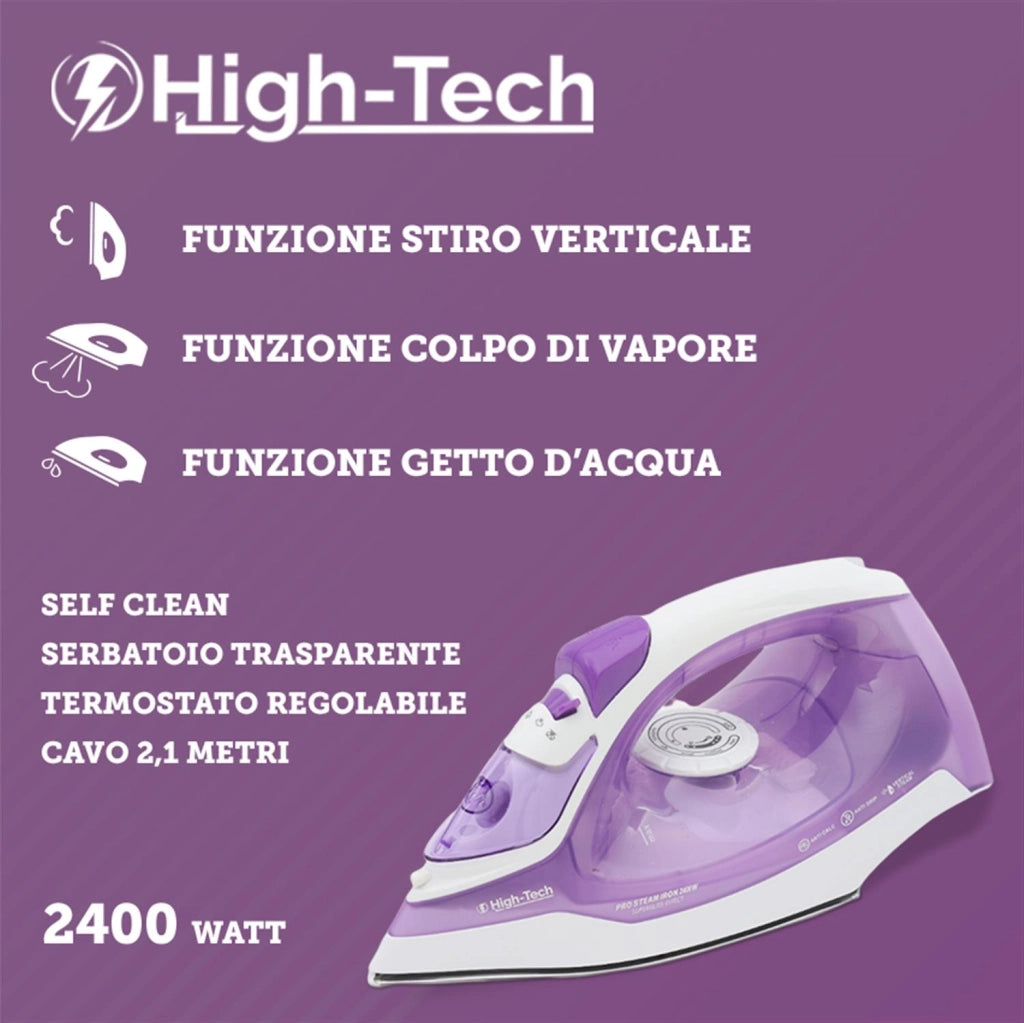 HIGH- TECH FERRO DA STIRO CON PIASTRA IN ACCIAIO 2000 W