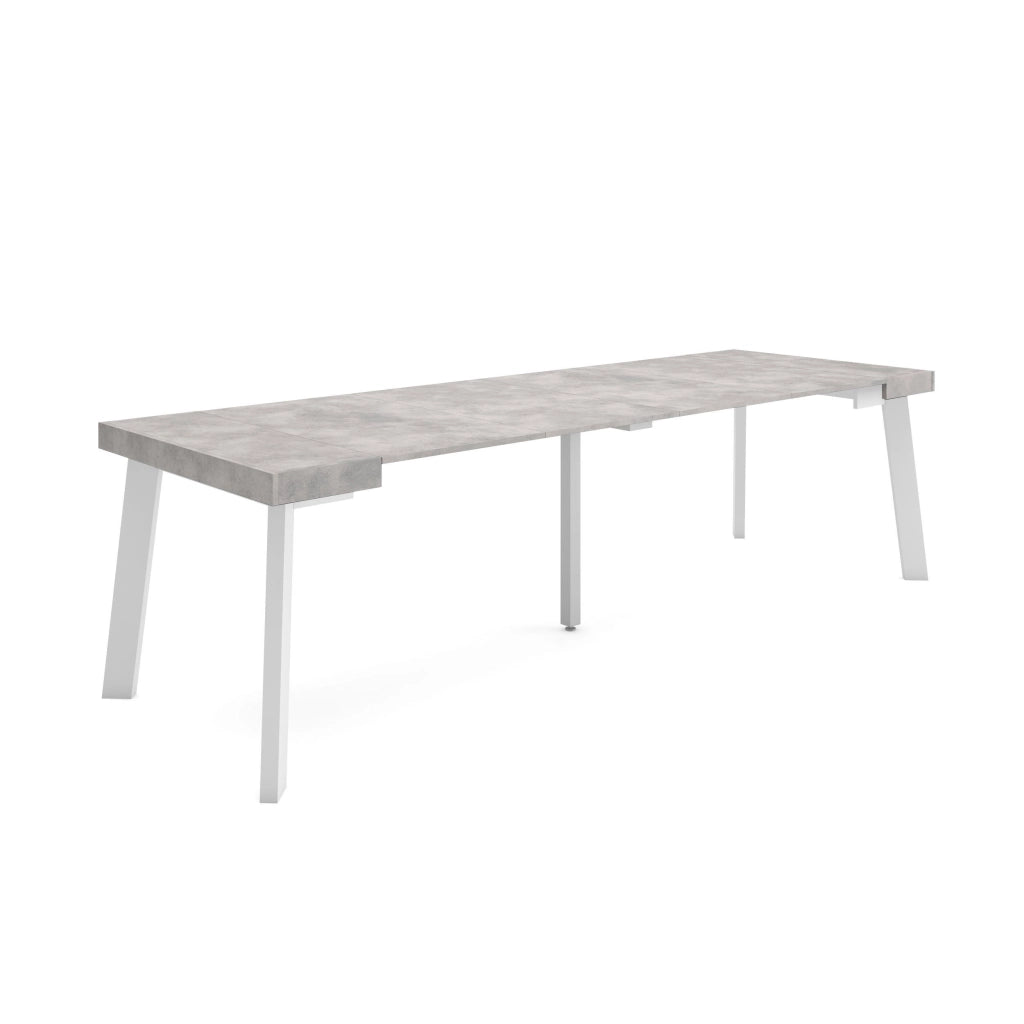 Consolle allungabile, 262x90x73cm, Per 12 persone, Gambe in legno, grigio cemento RF3113