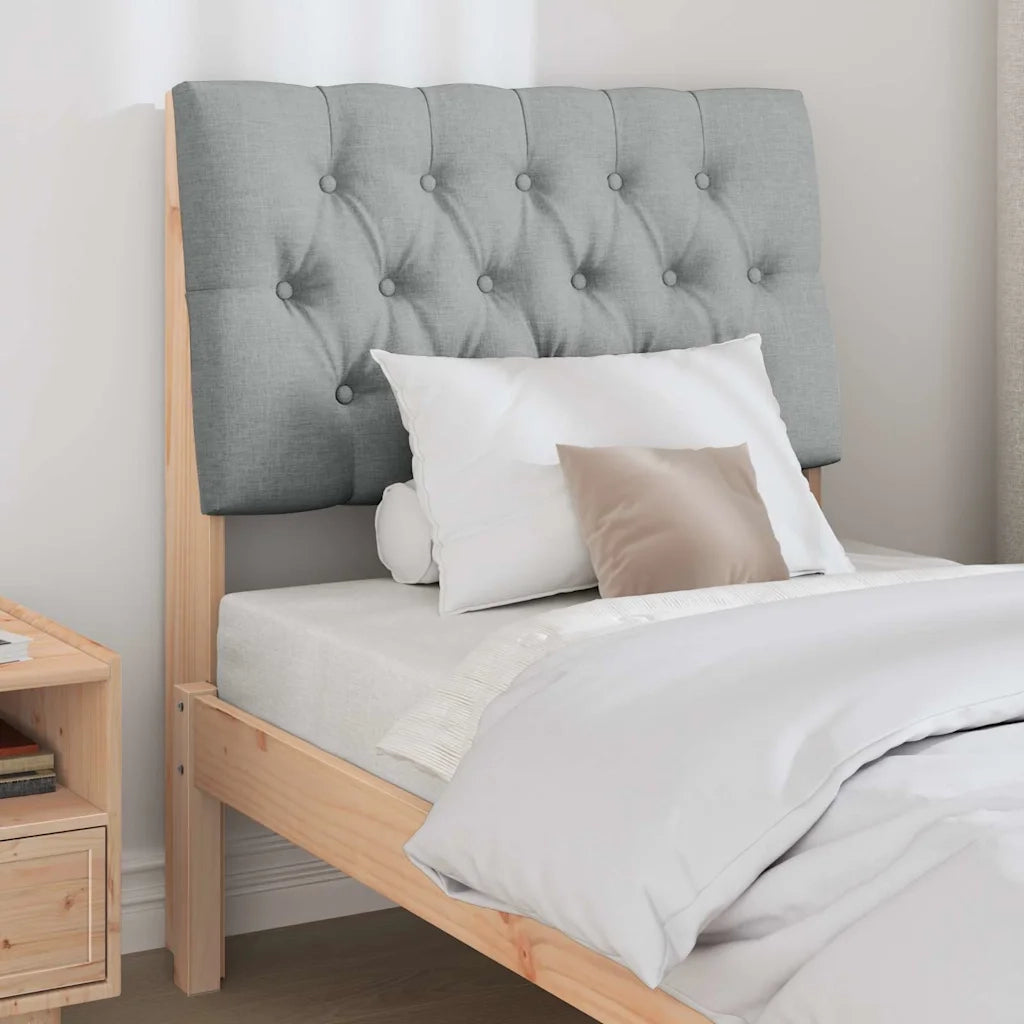 Testiera imbottita-Testiera con Cuscini-Testata Grigio chiaro 75 cm Pino massello 478309