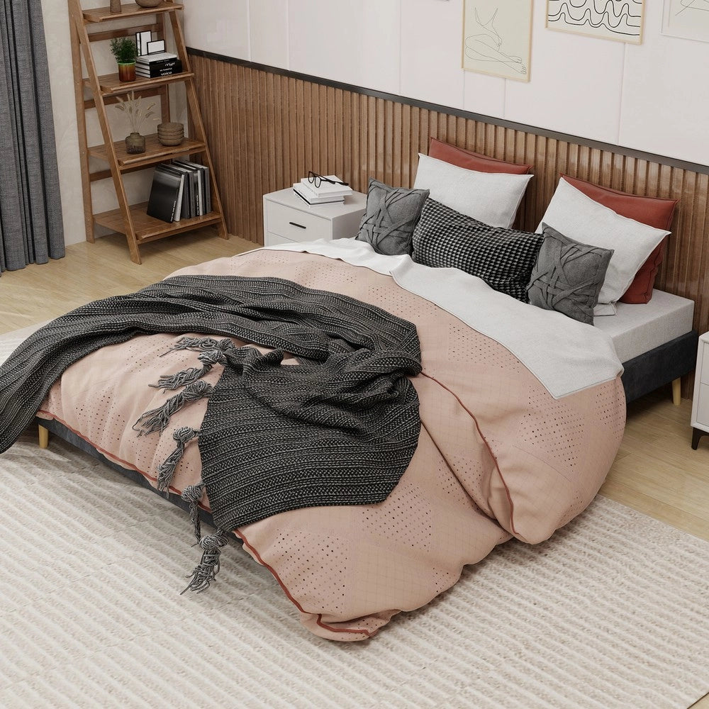 Letto Contenitore ¨C MINIMAL ¨C Grigio, Velluto, 160x200
