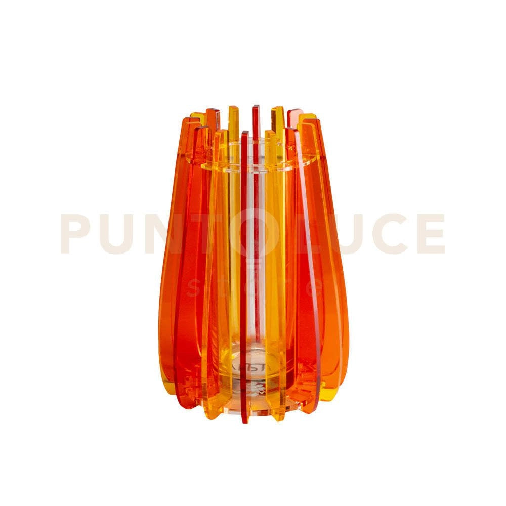 VASO PICCOLO IRIDE IN VETRO TRASPARENTE E CRISTALLO ACRILICO COLORE ARANCIONE