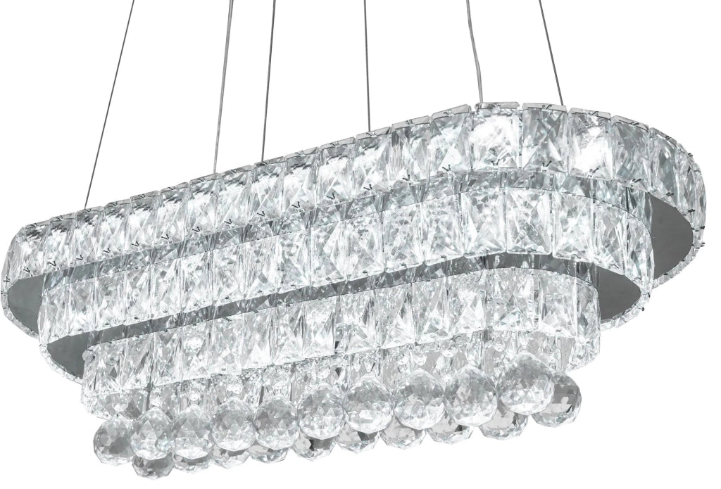 Lampada Da Soffitto Cristallo Led 102w Telecomando App417-cp
