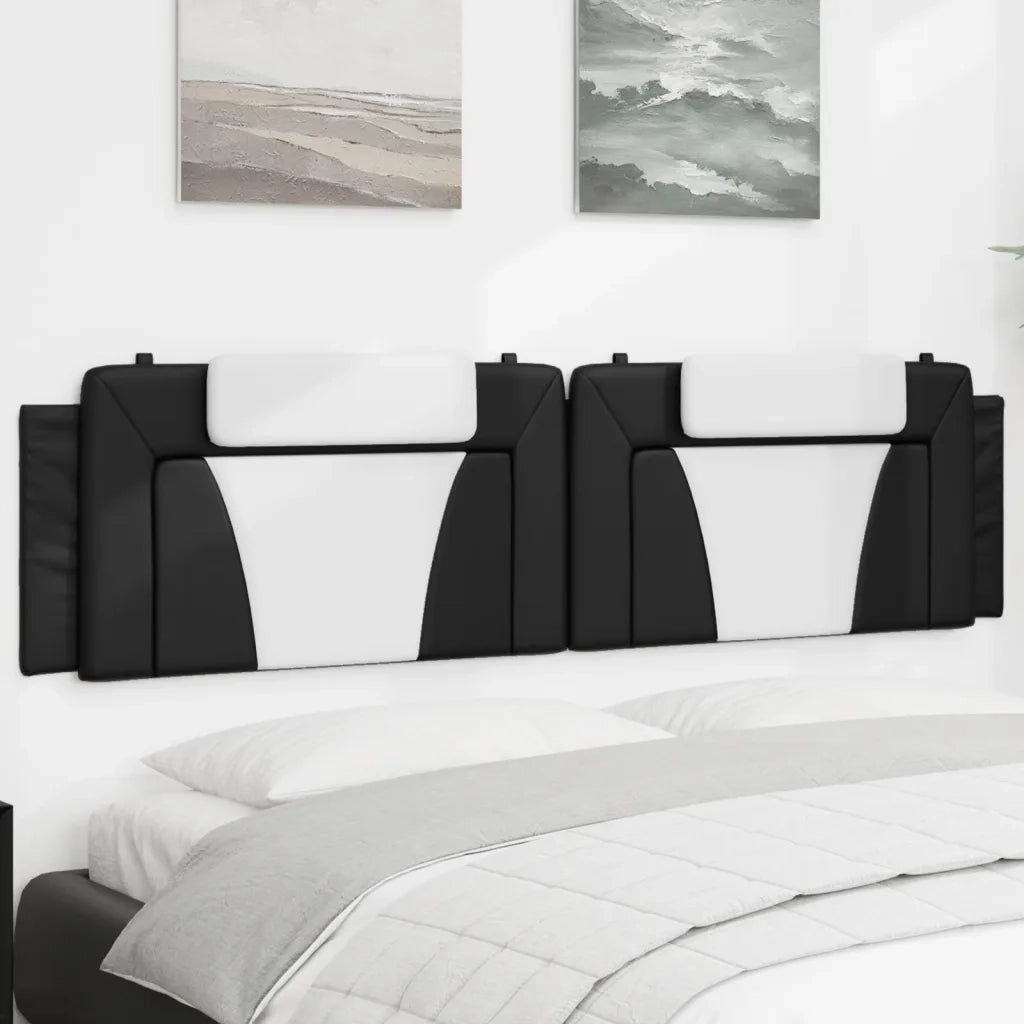 Cuscino Testiera Viana Nero e Bianco 200 cm in Similpelle 374819