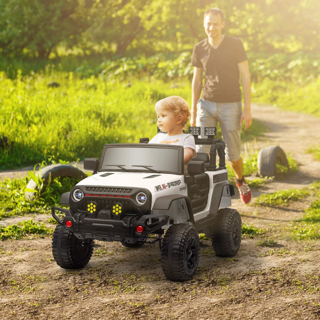 Coche Elettrico per Bambini con Telecomando e Luci LED ¨C Zephmum ¨C Bianco