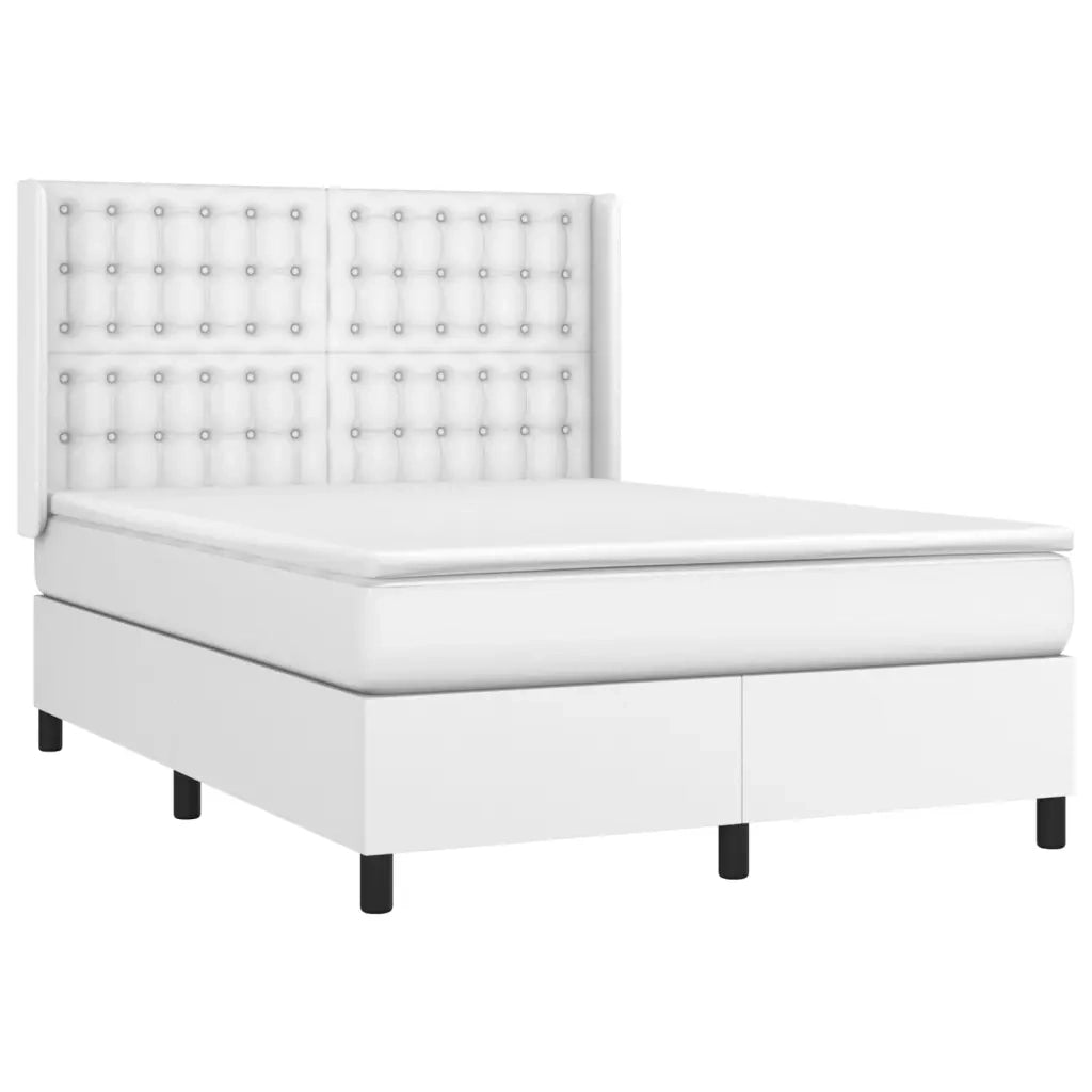 Giroletto a Molle con Materasso Bianco 140x190 cm in Similpelle 3132496