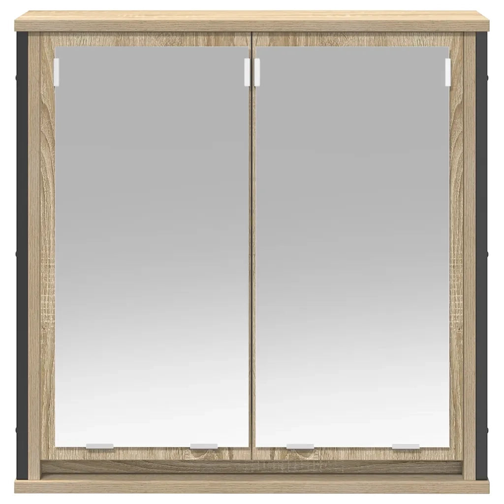 Pensile da Bagno | Armadio da bagno con Specchio Rovere Sonoma 60x21x60 cm