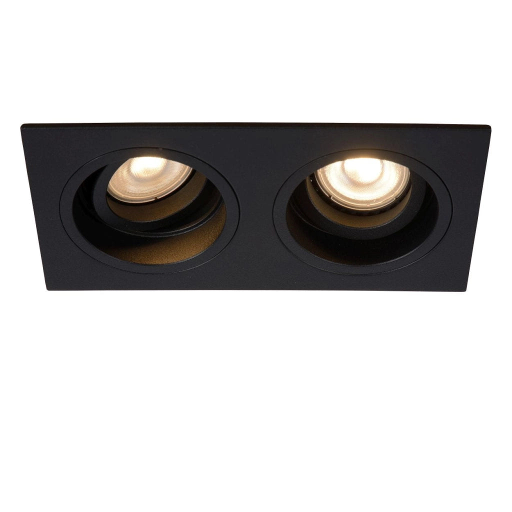 Lucide Embed faretto da soffitto 2xGU10 nero 50W metallo