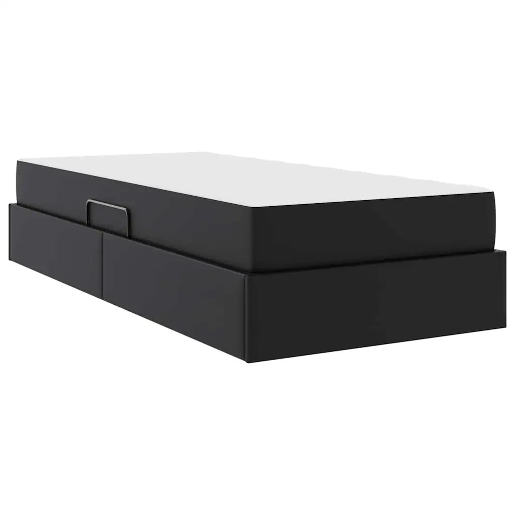 Letto con contenitore e materasso 2 pcs Nero Pelle 3399592