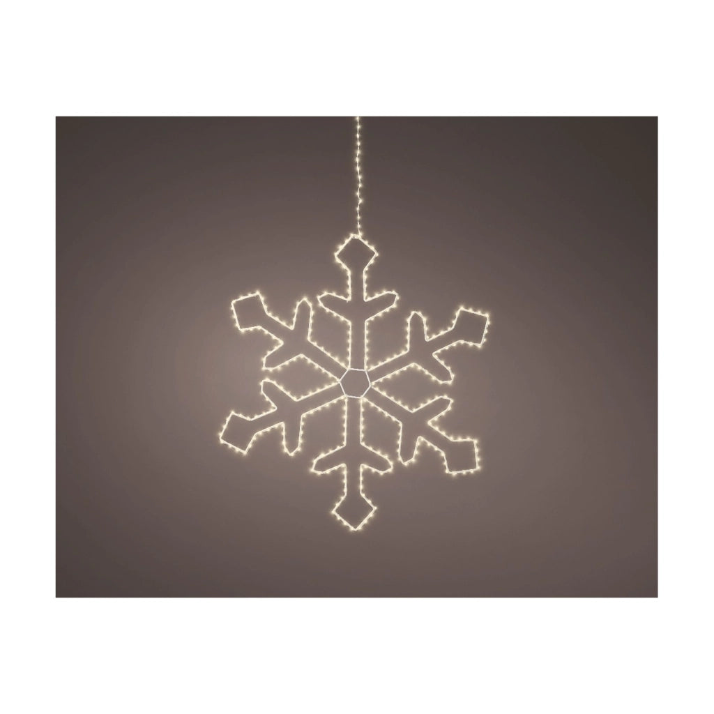Fiocco di neve c/micro LED bianco caldo d.58cm OUT