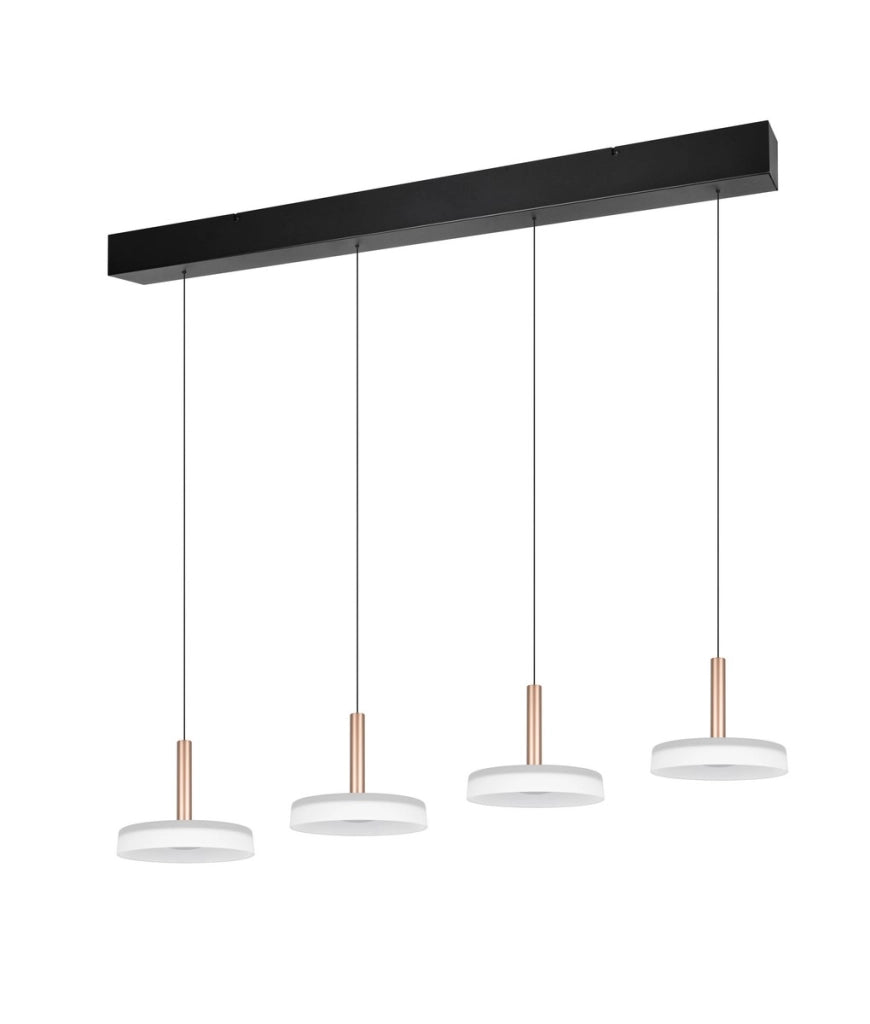 Lampada sospesa moderna bronzo 4 vetro LED 3000K Celeste